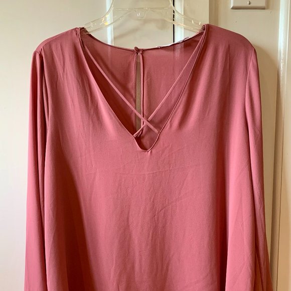 Lush size large pink long sleeve blouse - Picture 1 of 1